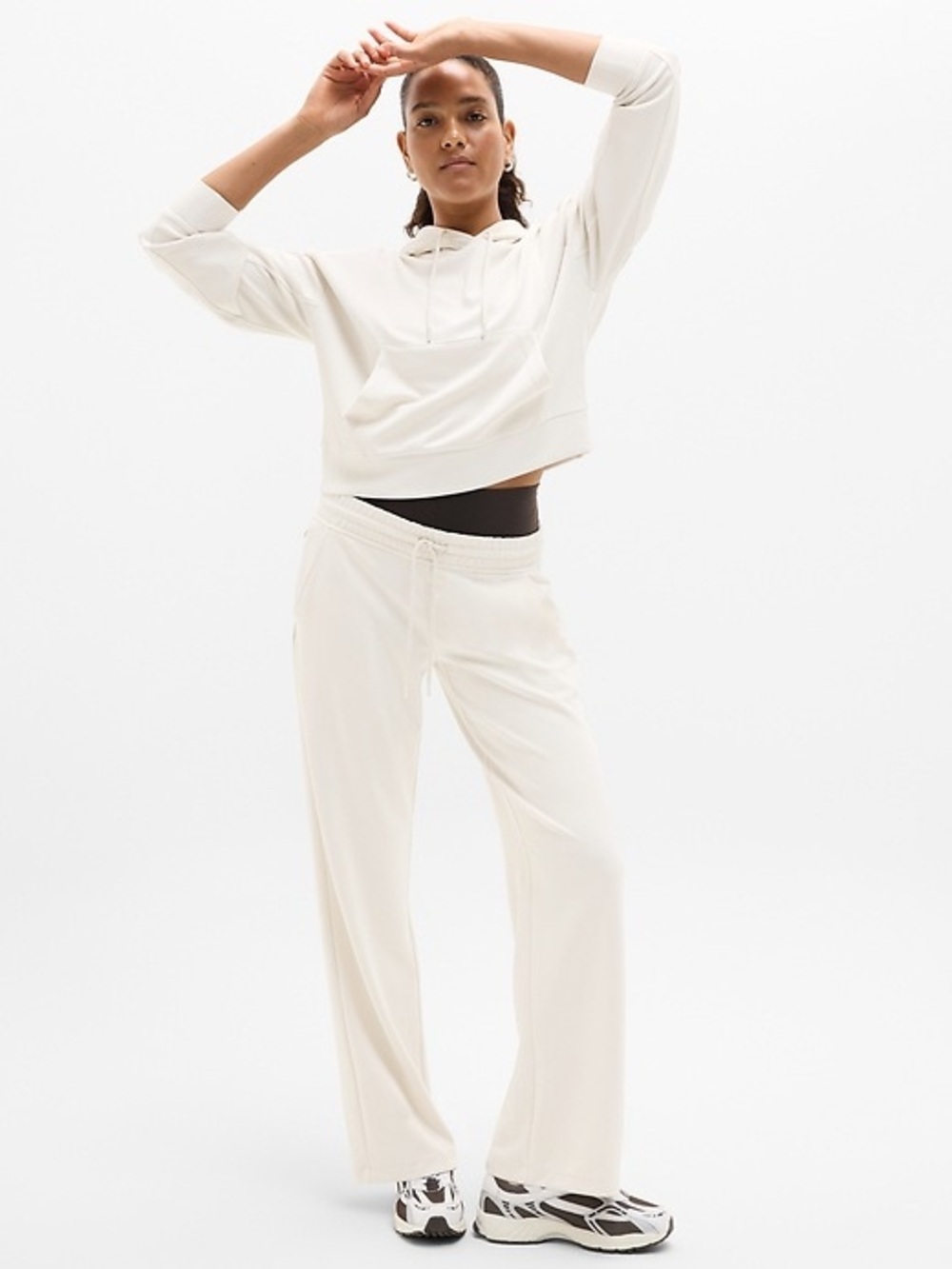 Athleta Matching Set - Seasoft Rib Hoodie & Mid Rise straight leg pant - M